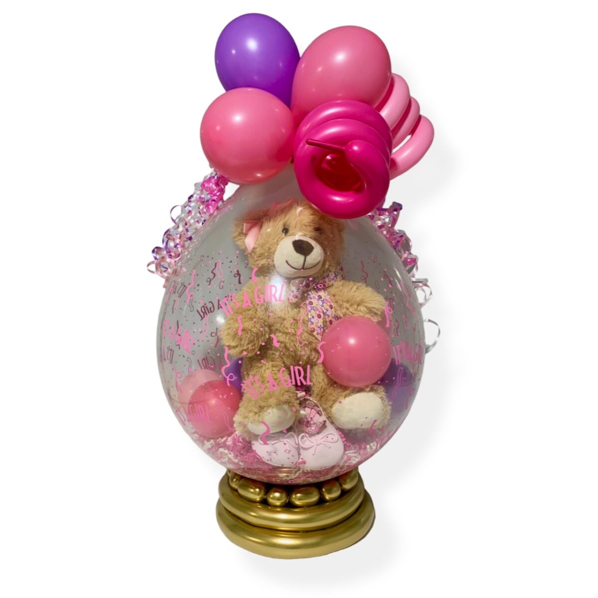 18'' Διάφανο μπαλόνι γυάλας (Stuffed) 'Its a girl'