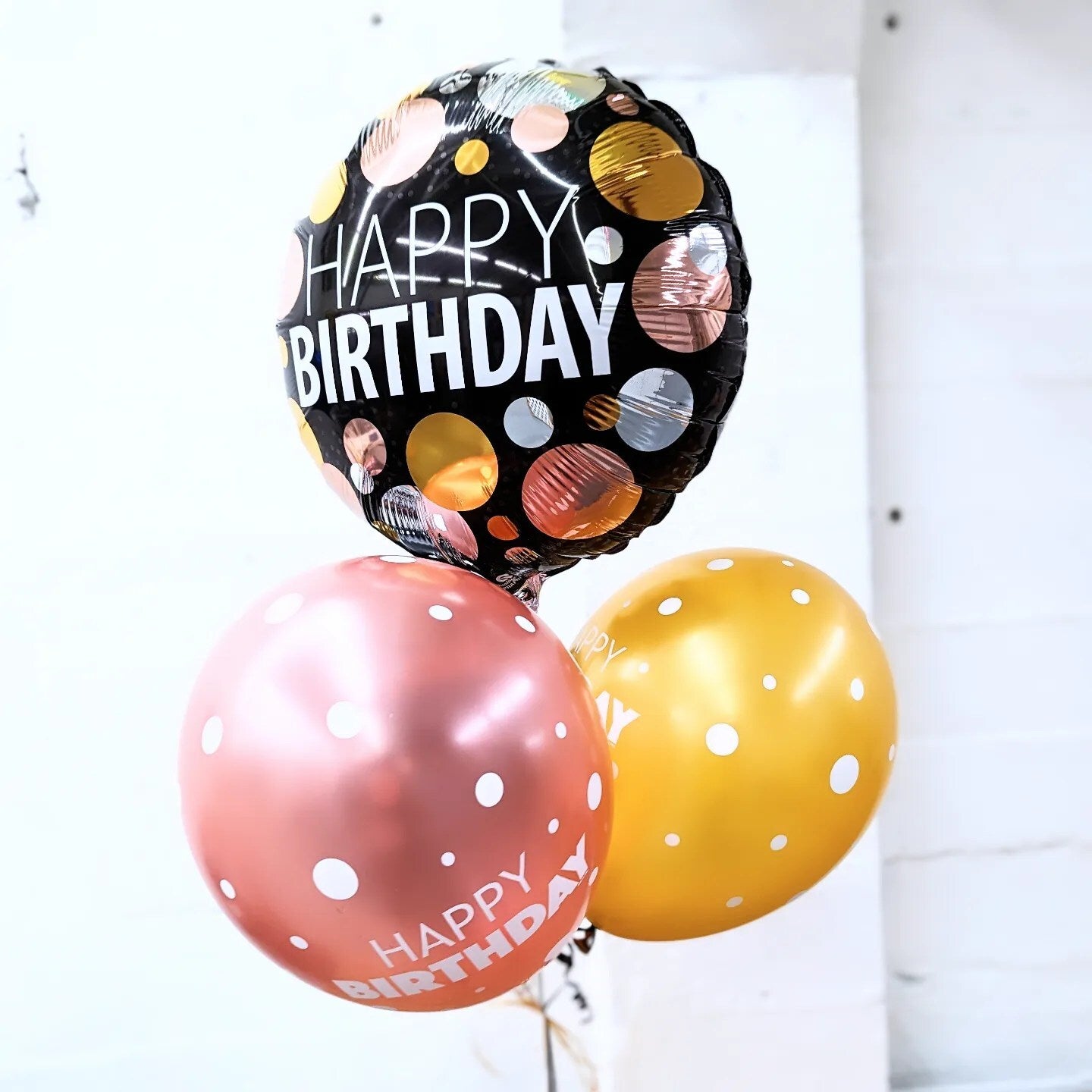 18'' Μαύρο Μπαλόνι Happy Birthday με Κύκλους