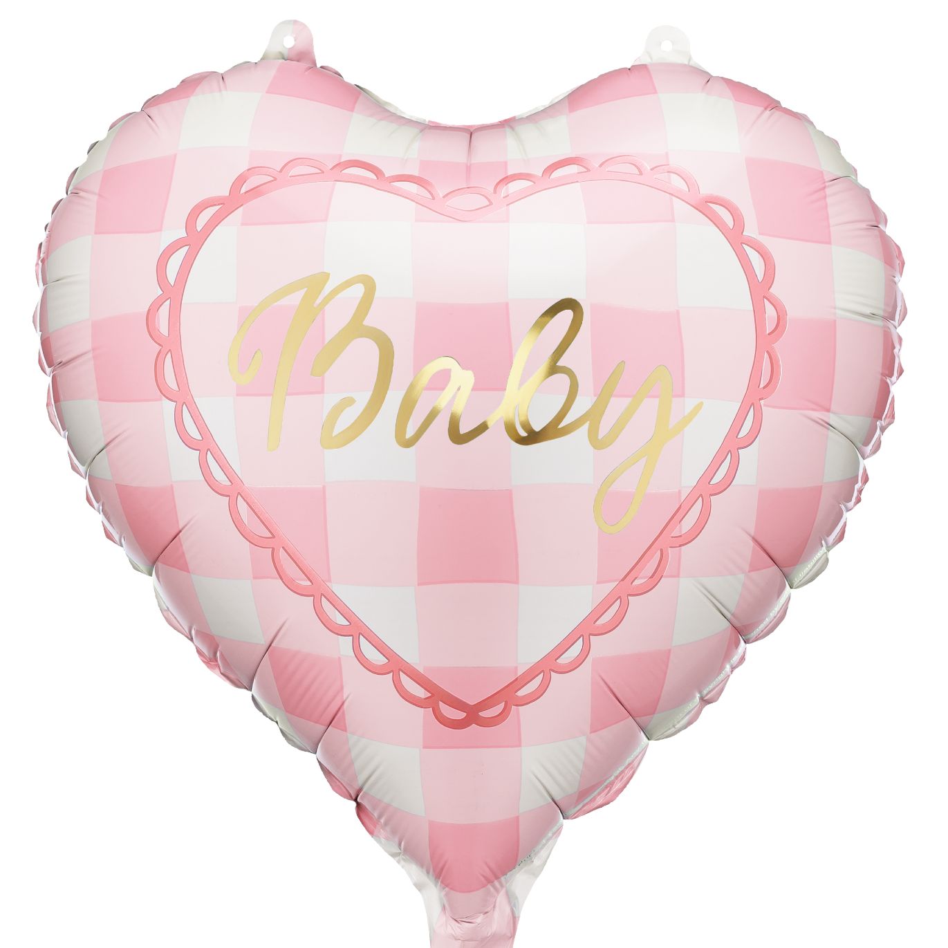 18'' Μπαλόνι Καρδιά Baby - Ροζ καρό