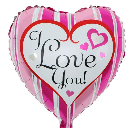 18'' Μπαλόνι καρδιά Ι Love You ροζ-φούξια