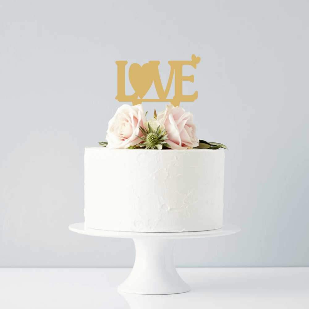 Topper τούρτας Love χρυσό
