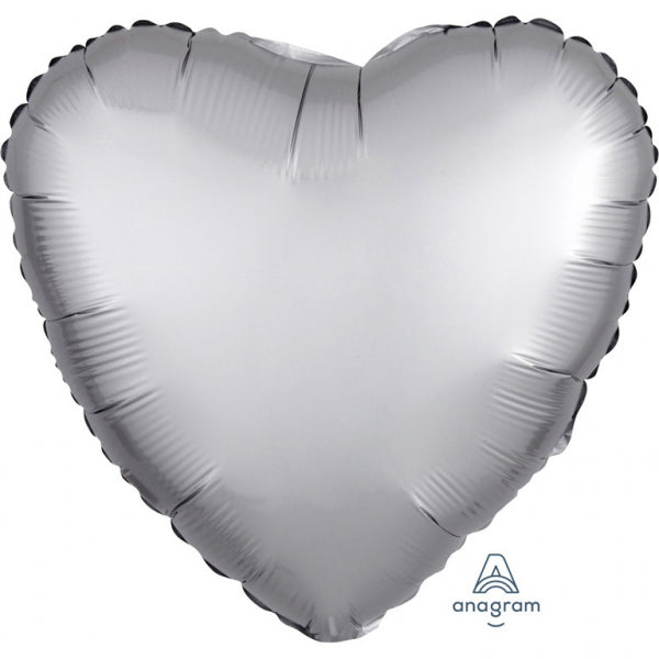 Μπαλόνι Φοιλ 17 Καρδιά Satin Luxe Platinum 43 εκ