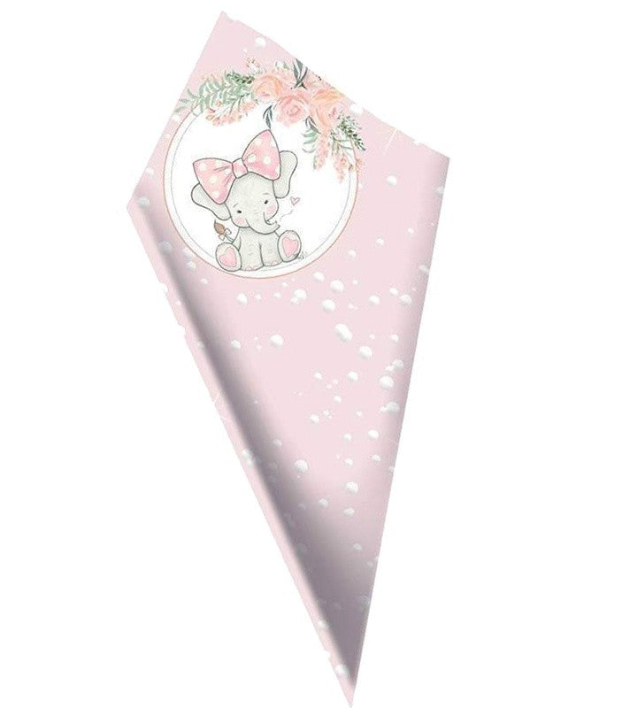 Χωνάκια ζαχαρωτών Ελεφαντάκι με φιόγκο