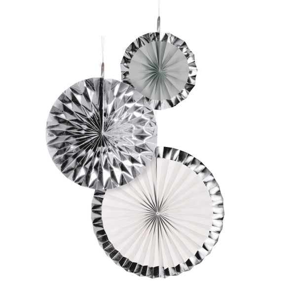 Διακοσμητικές Βεντάλιες Ασημί Silver Brush -18 εκ / 30 εκ / 38 εκ