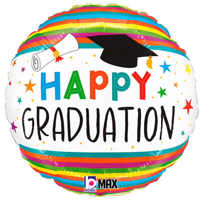 18" Μπαλόνι Αποφοίτησης Fun Stripes