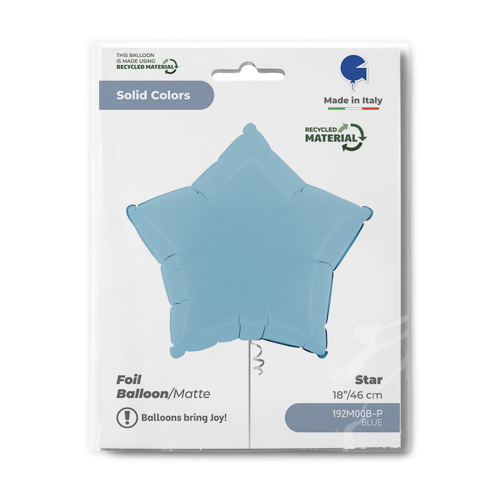 18" Μπαλόνι Αστέρι Γαλάζιο Ματ