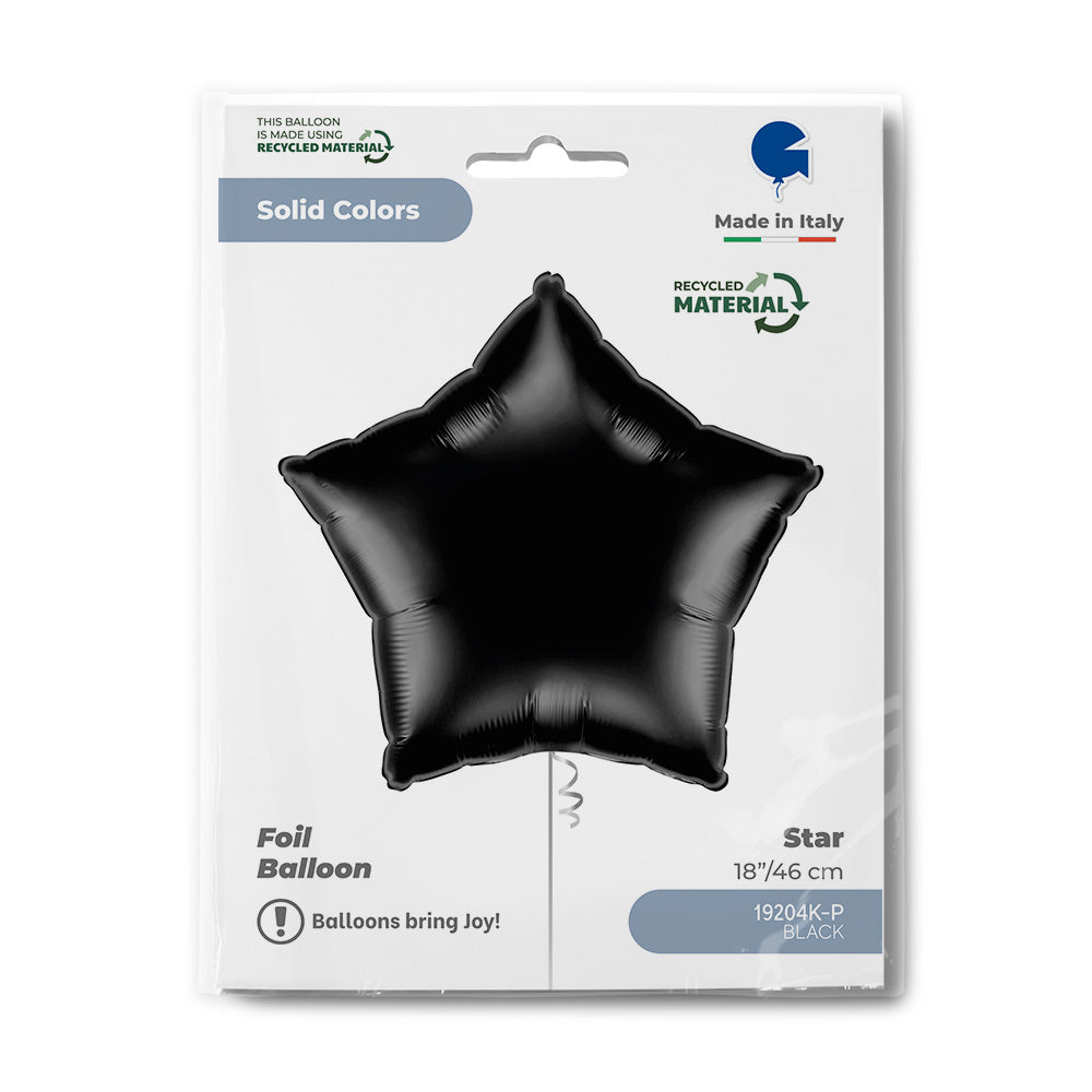 18" Μπαλόνι Αστέρι Μαύρο