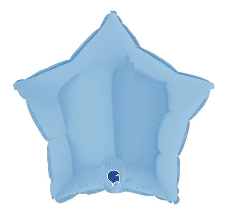 18" Μπαλόνι γαλάζιο ματ αστέρι