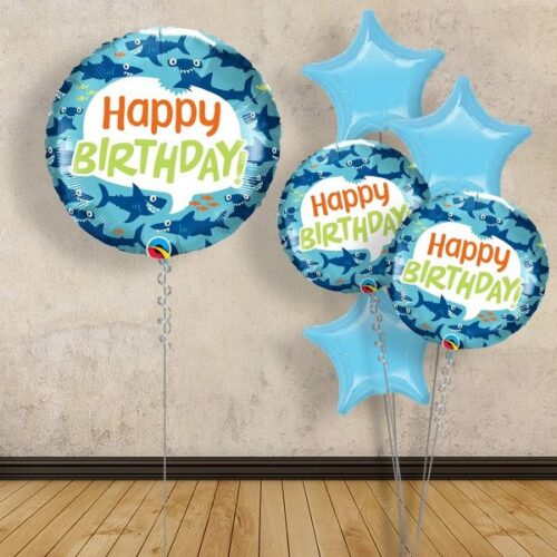 18" Μπαλόνι Happy Birthday - Καρχαριάκια