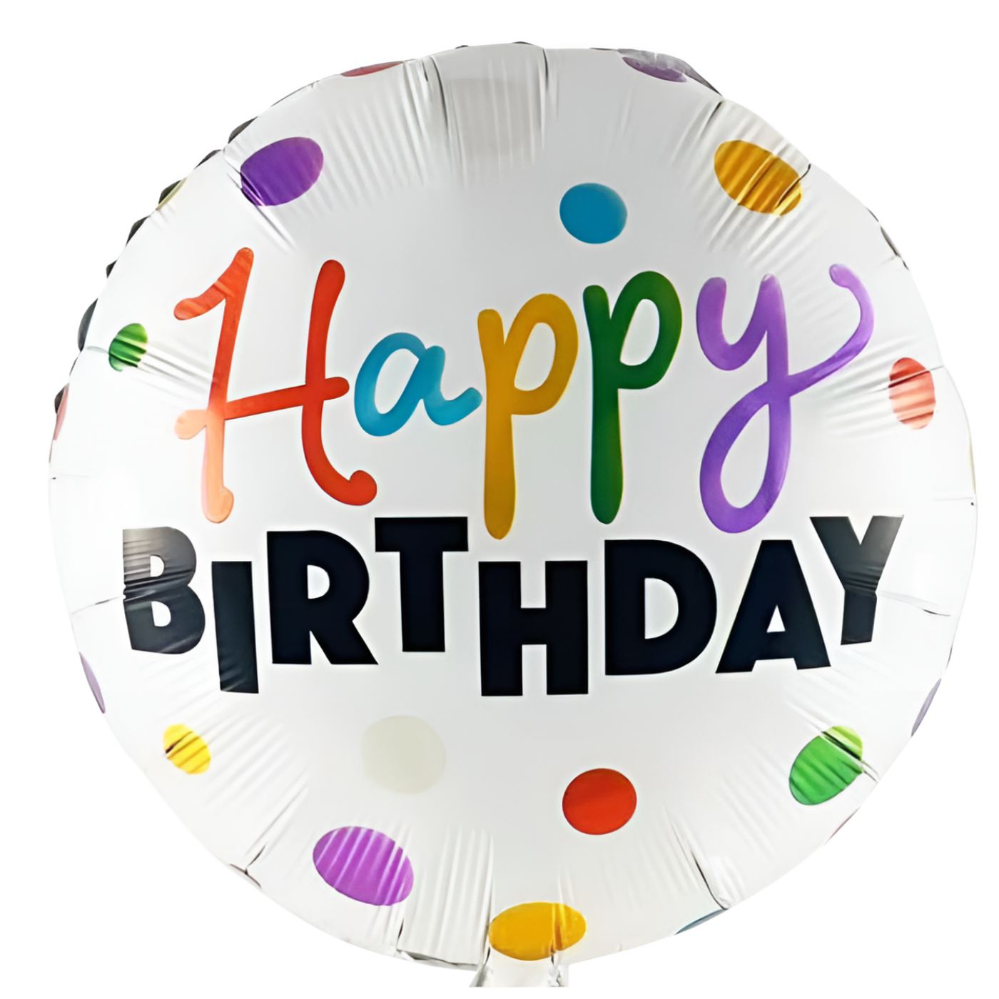 18″ Μπαλόνι Γενεθλίων λευκό Colorful Dots