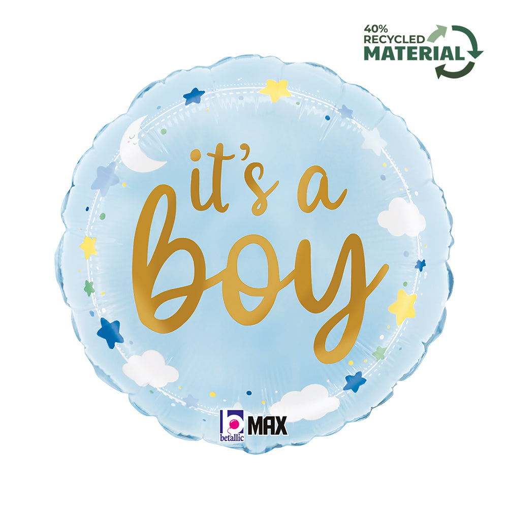 18" Μπαλόνι γέννησης It's A Boy Stars & Clouds