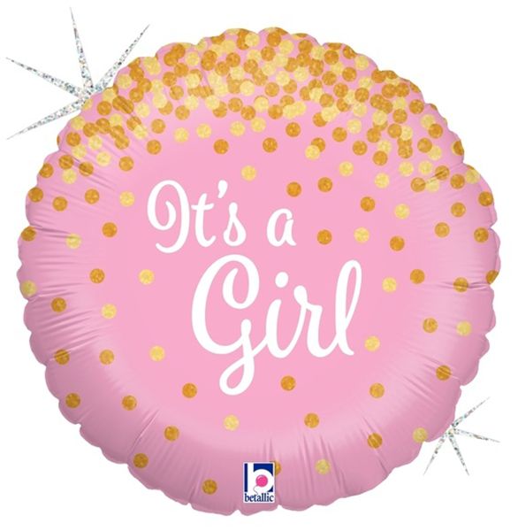 18" Μπαλόνι γέννησης Its a Girl με γκλίτερ