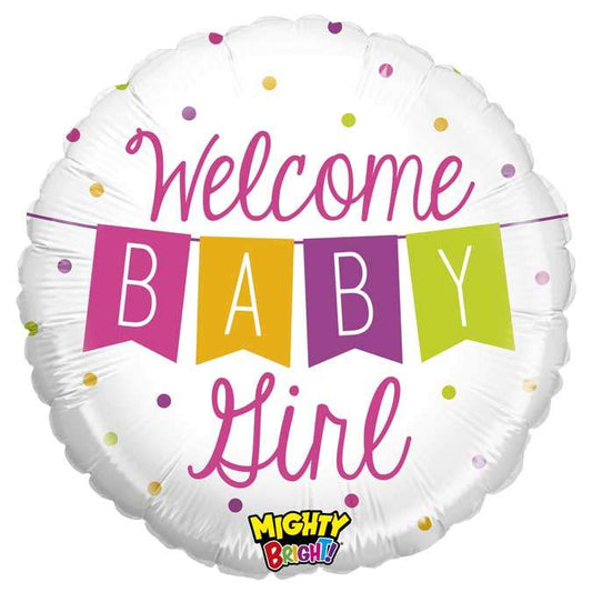 18" Μπαλόνι γέννησης Welcome Baby Girl μπάνερ