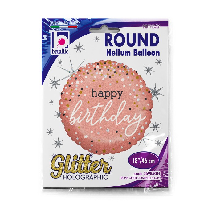 18" Μπαλόνι Happy Birthday Rosegold