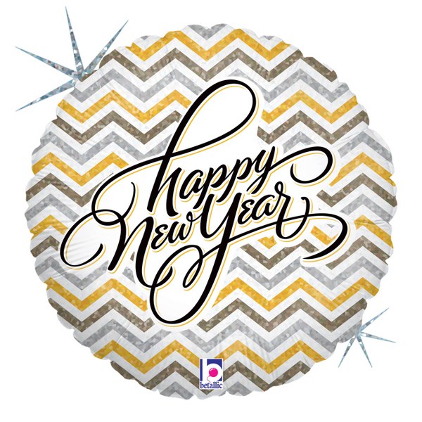 18" Μπαλόνι Happy New Year Chevron