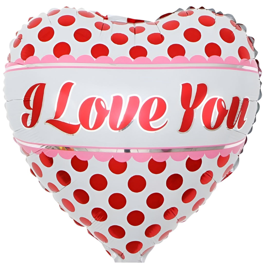 18″ Μπαλόνι Καρδιά I Love You πουά