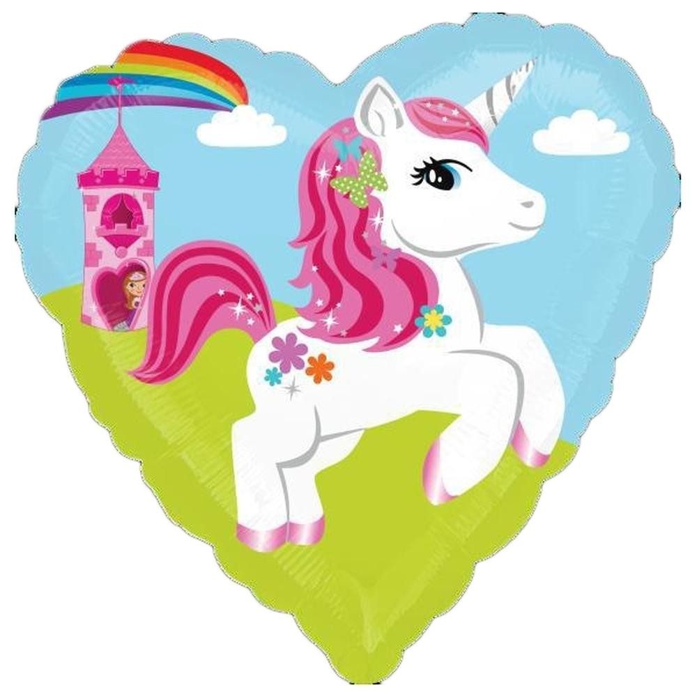 18" Μπαλόνι Καρδιά Μονόκερος