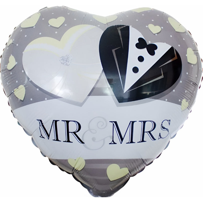 18″ Μπαλόνι Καρδιά Mr and Mrs