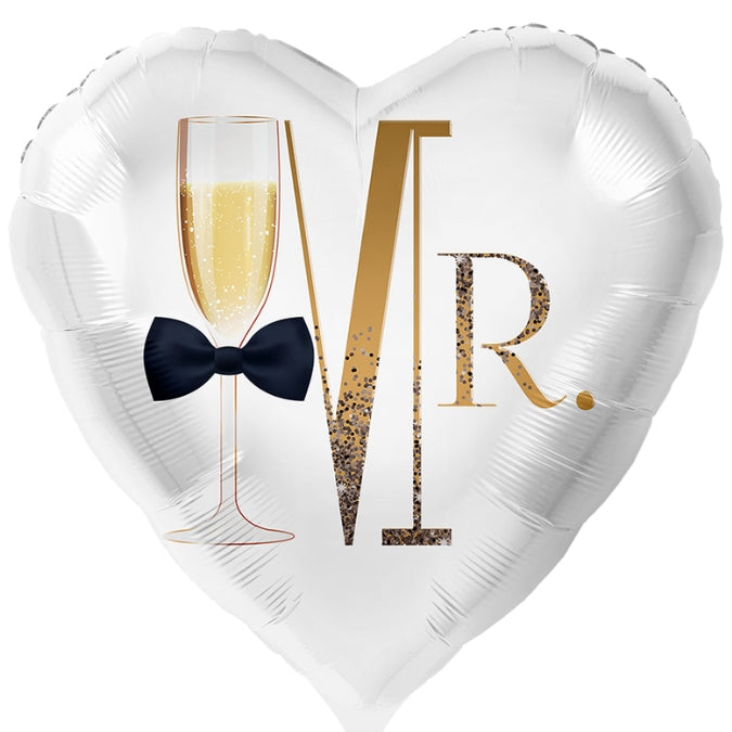 18" Μπαλόνι Καρδιά Σαμπάνια γάμου - Mr