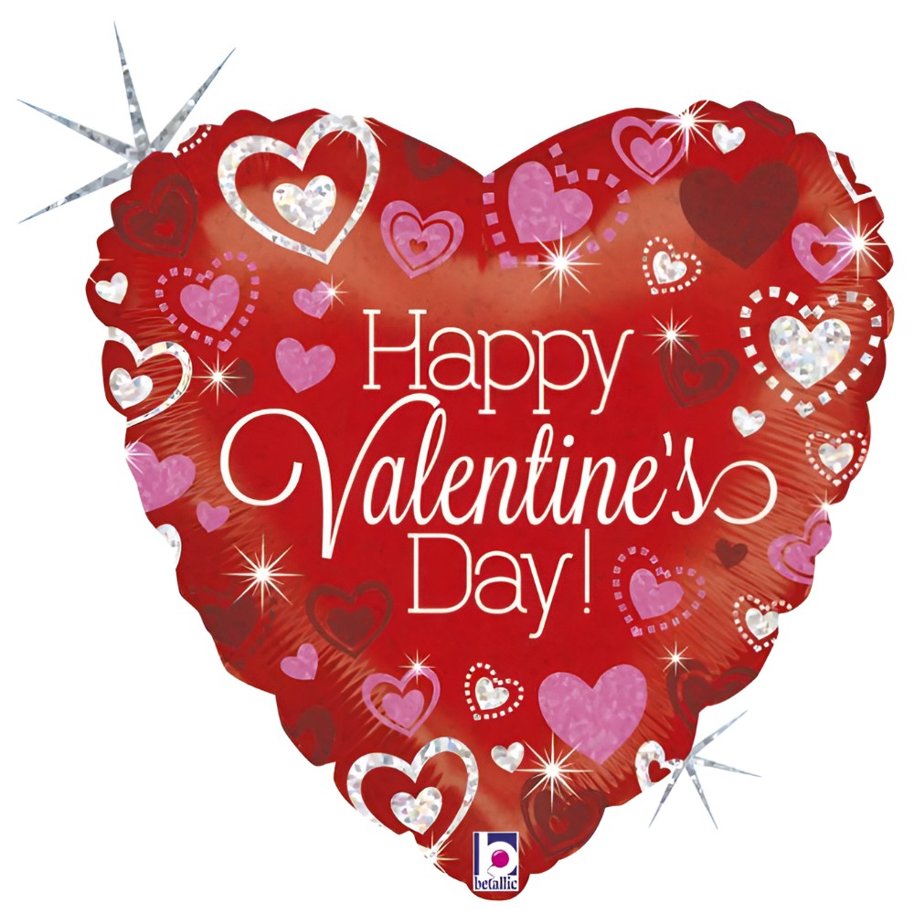 18" Μπαλόνι κόκκινη Καρδιά Sparkling Valentine's Day