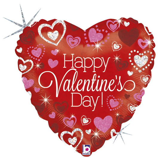 18" Μπαλόνι κόκκινη Καρδιά Sparkling Valentine's Day