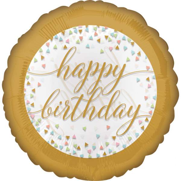 18" Μπαλόνι κομφετί Happy Birthday