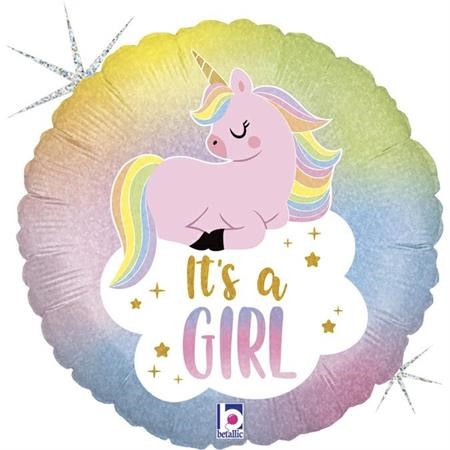 18" Μπαλόνι Μονόκερος It's a Girl