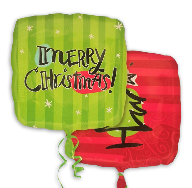 18" Μπαλόνι Τετράγωνο Έλατο Merry Christmas