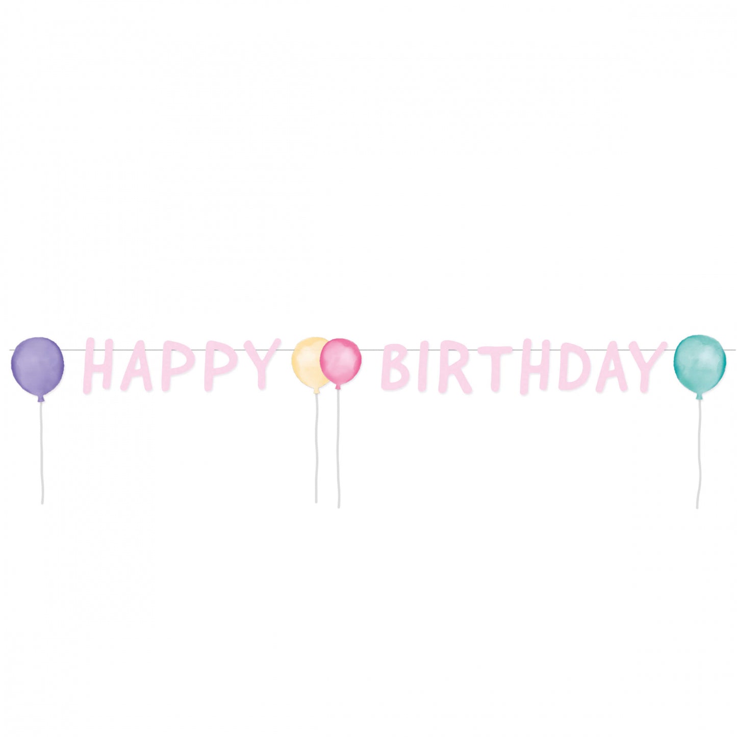 Γιρλάντα γράμματα Happy Birthday Pastel