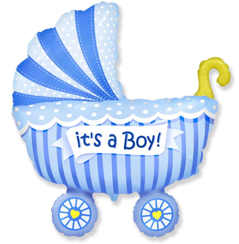 Μπαλόνι Φοιλ Σχήμα Καρότσι Baby Buggy Boy / 89εκ x 74 εκ - Συσκευασμένο