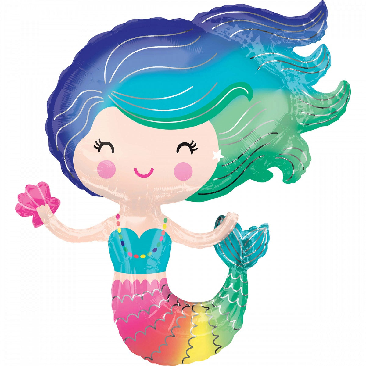 Μπαλόνι φοιλ Σχήμα Colorful Mermaid 73εκ x 76εκ