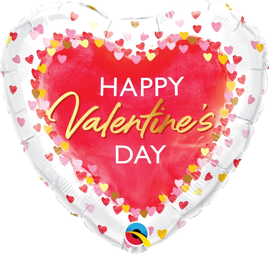 Μπαλόνι Φοιλ 18 Valentine's Watercolor Hearts / 46 εκ