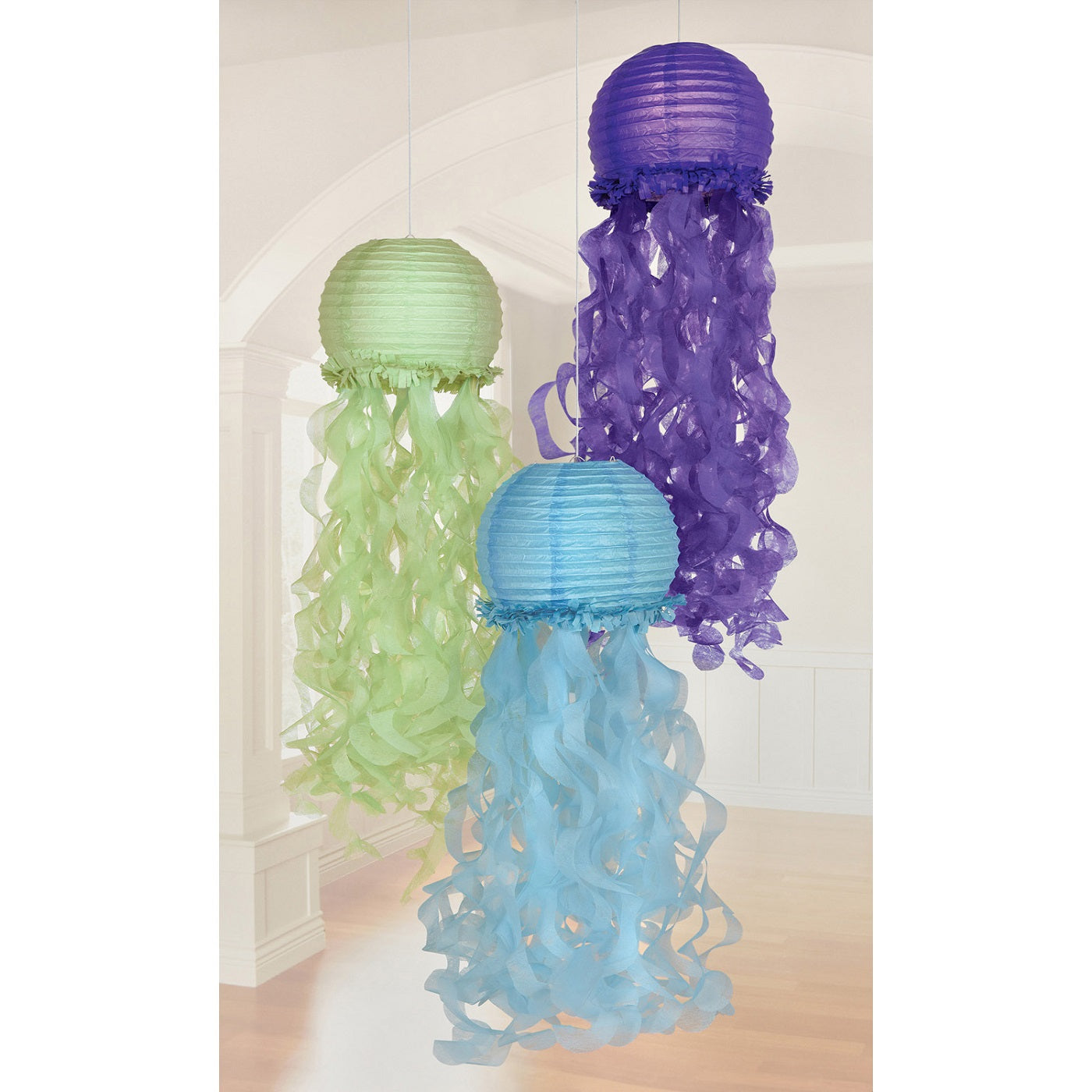 Χάρτινες Διακοσμητικές Μπάλες Σχήμα Jellyfish /3 τεμ Διάμετρος 24.10εκ