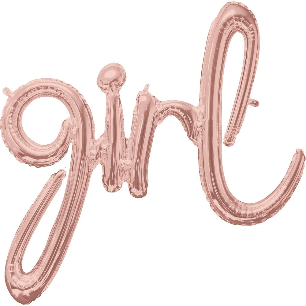 Μπαλόνι Φοιλ Script Phrase Girl Ροζ Χρυσό 73 x 76 εκ