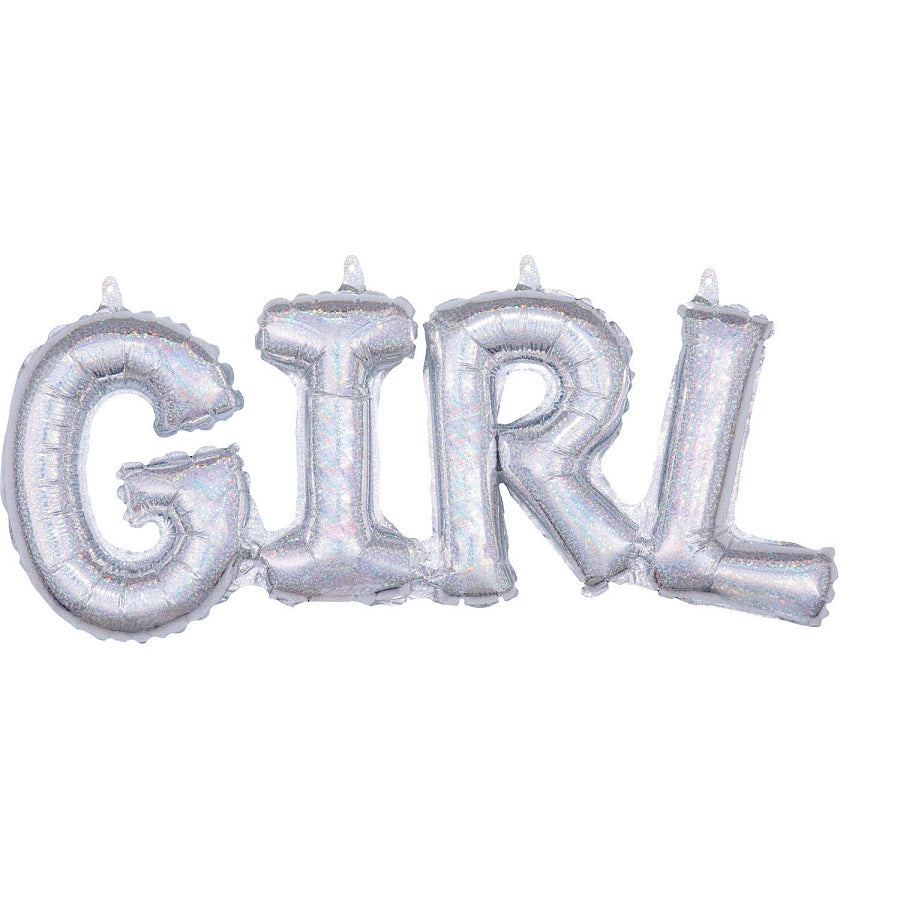 Μπαλόνι Φοιλ Γράμματα Girl Holographic 55εκ Χ 25εκ