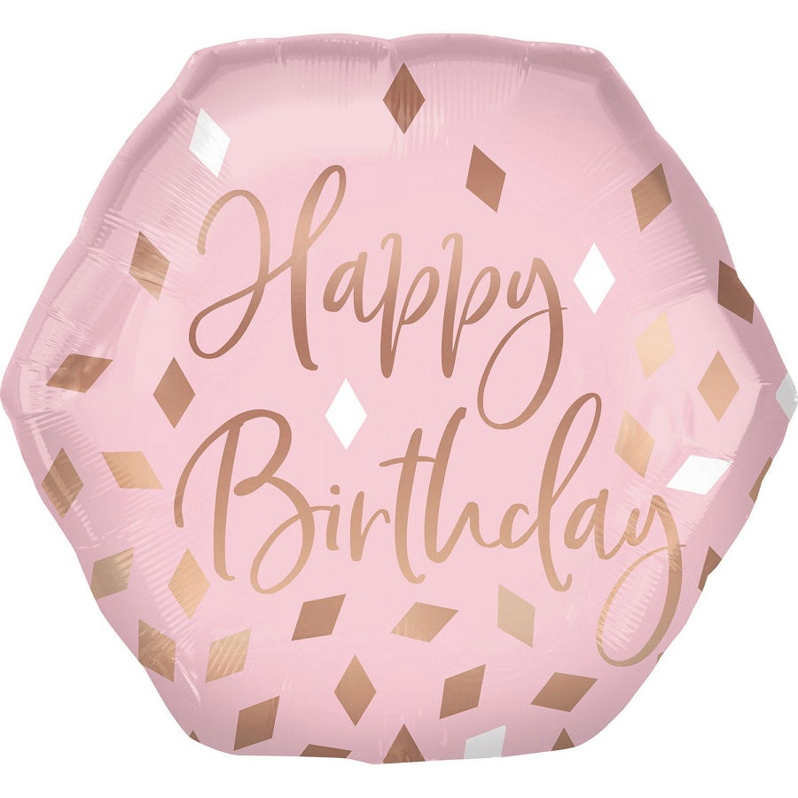 Μπαλόνι φοιλ Σχήμα Blush Birthday / 58εκ x 55εκ