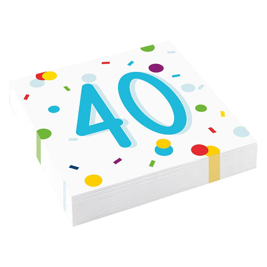 Χαρτοπετσέτες φαγητού 33εκ Party 40 Confetti Birthday /20 τεμ