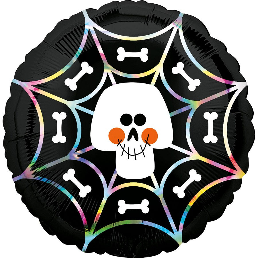 Μπαλόνι Φοιλ 17 Iridescent Skull Web / 43εκ - Νεκροκεφαλή