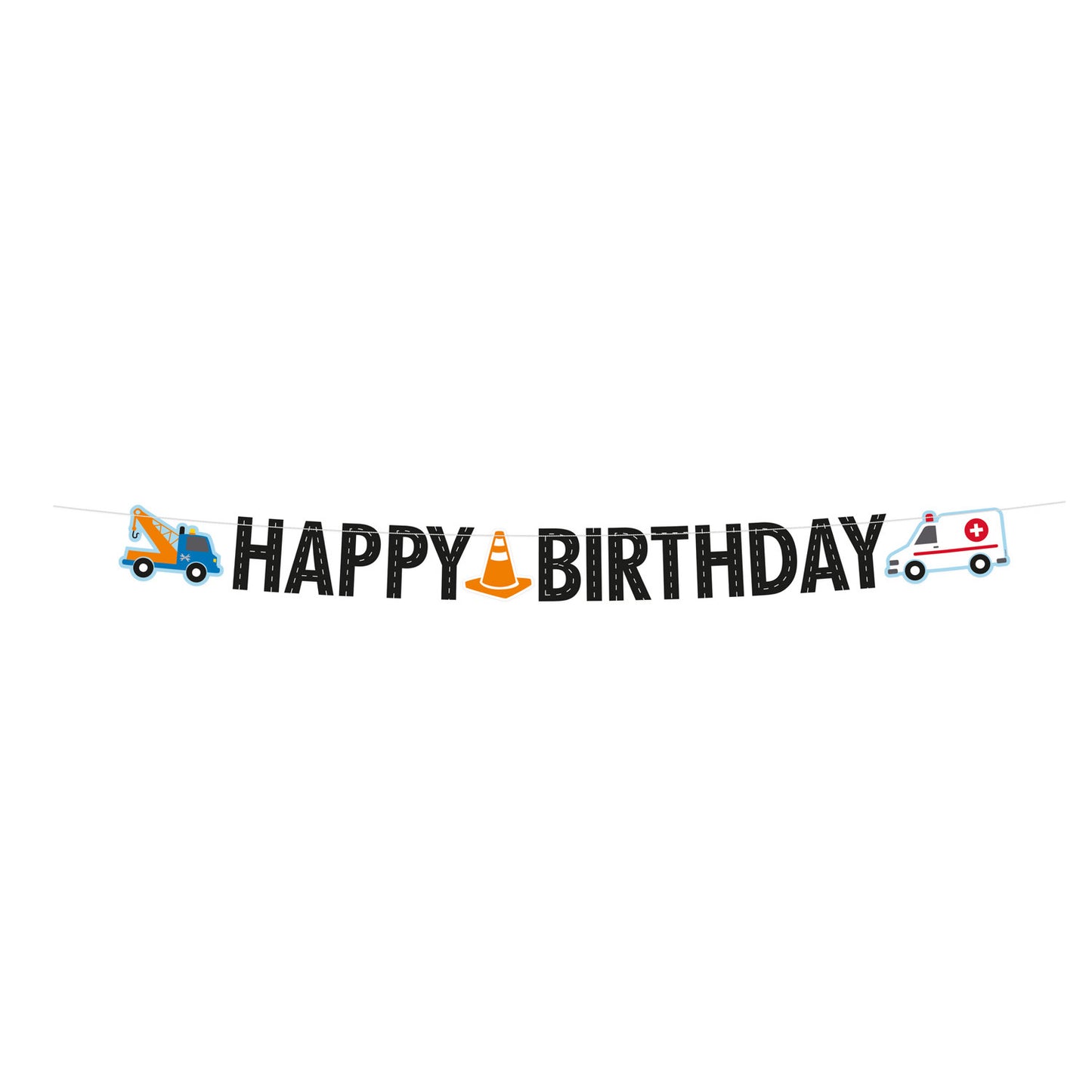 Γιρλάντα Γράμματα On the Road Happy Birthday / 180 x 13εκ