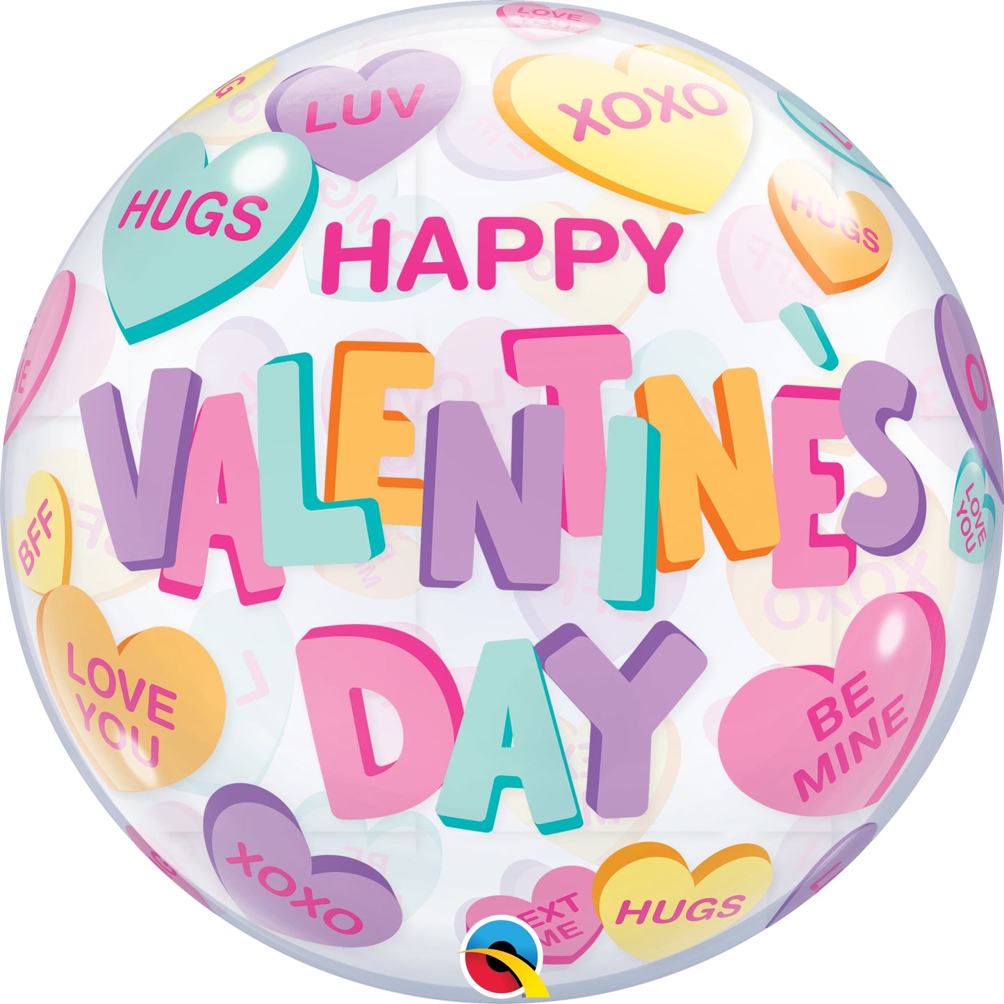Bubble Μονό 22 Valentine's Candy Hearts / 56 cm