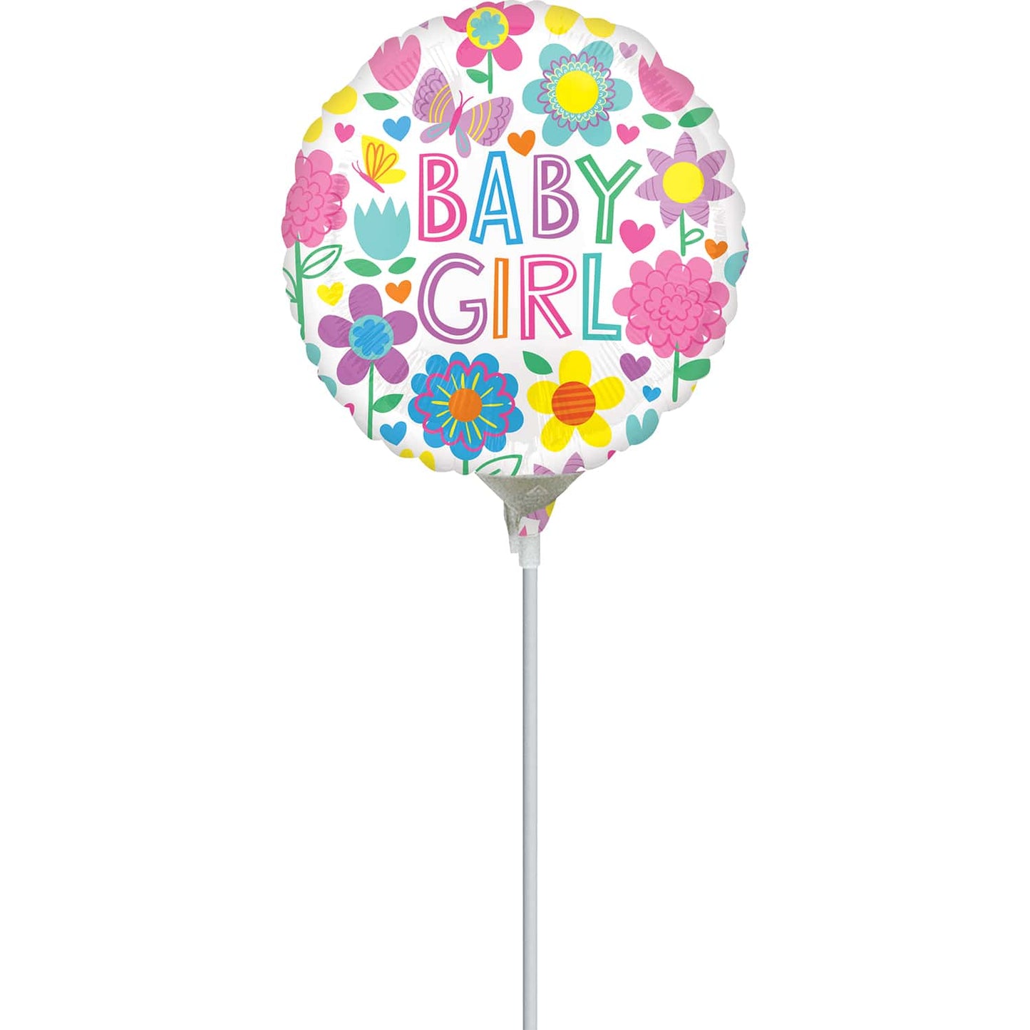Μπαλόνι Φοιλ 4 Baby Girl Floral Butterfly / 10 εκ