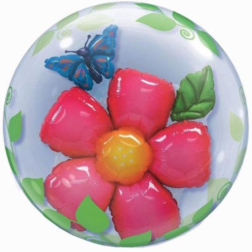 24" Μπαλόνι Διπλό Bubble Λουλούδι