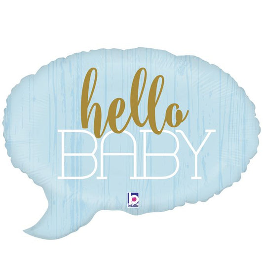 24" Μπαλόνι γέννησης Hello baby γαλάζιο