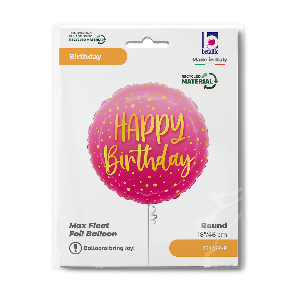 24" Μπαλόνι happy birthday Ροζ