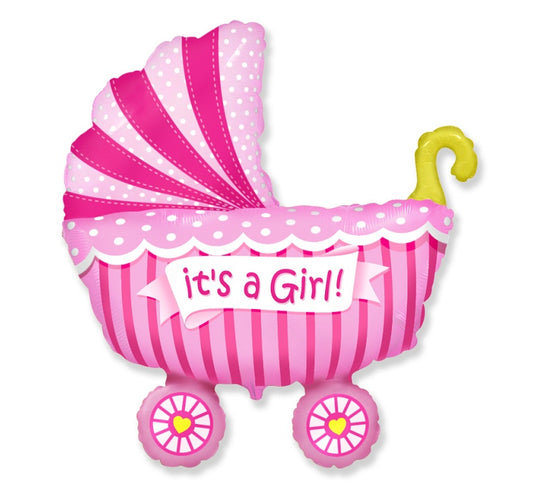 24" Μπαλόνι It's a Girl Καροτσάκι Ροζ