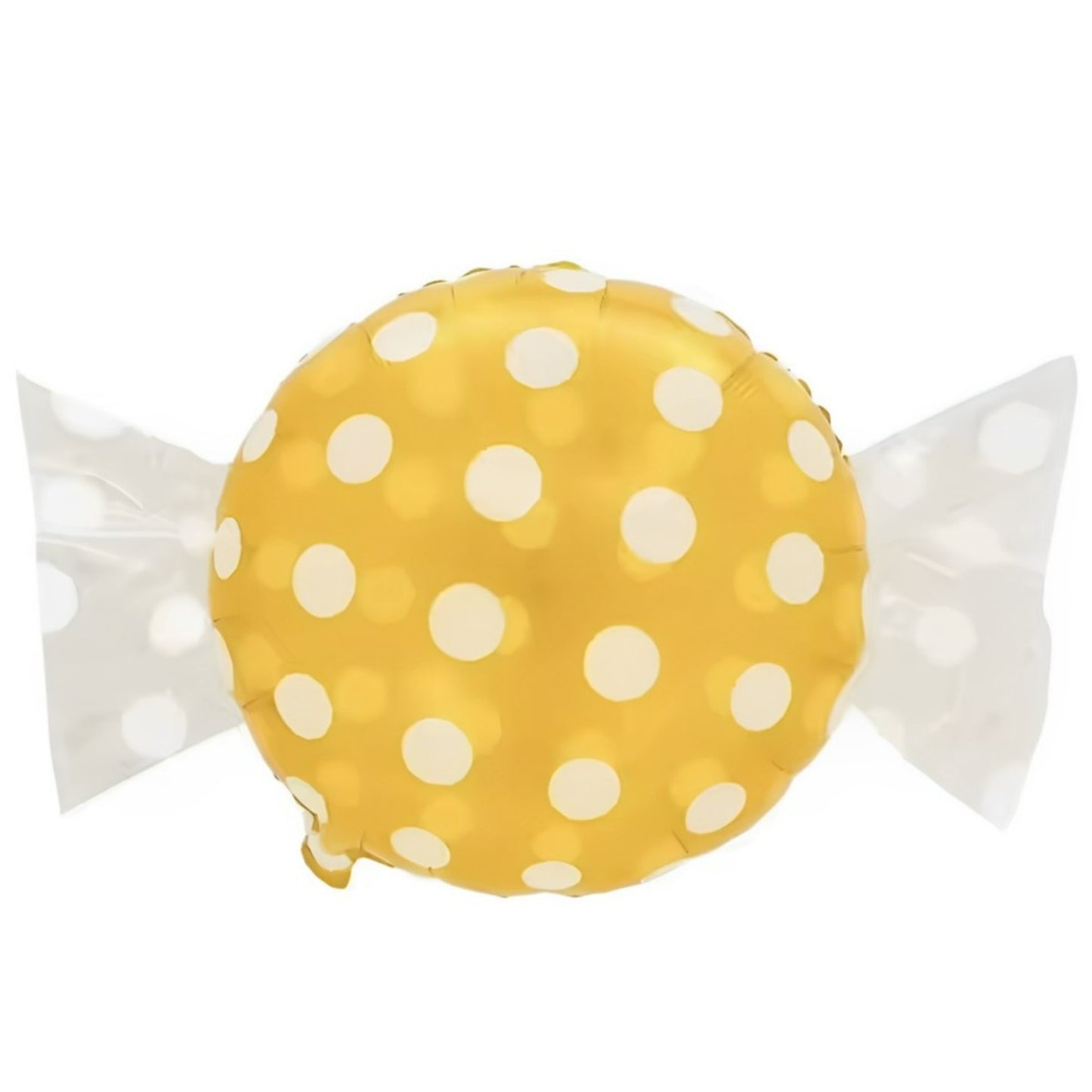 24″ Μπαλόνι Καραμέλα κίτρινο πουά