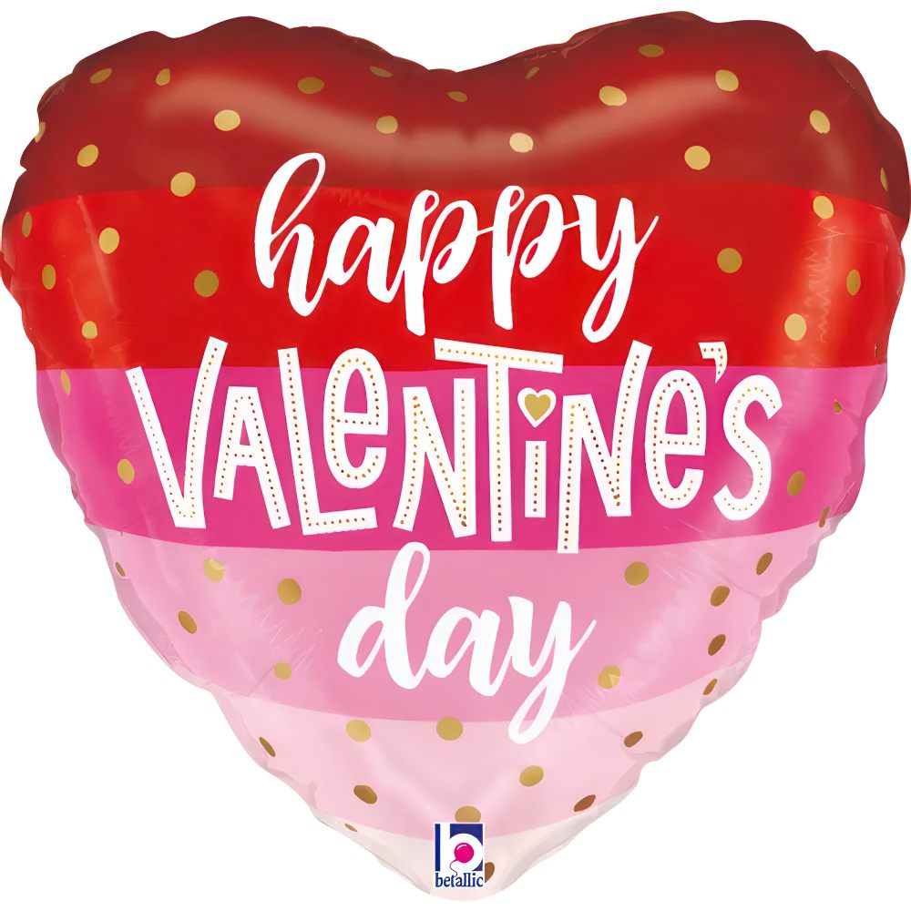 24" Μπαλόνι Καρδιά Αγίου Βαλεντίνου Satin Stripes