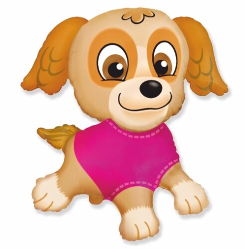 24" Μπαλόνι Κουταβάκι με ροζ μπλουζάκι