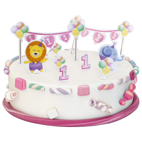 Διακόσμηση Τούρτας First Birthday Girl - Πρώτα Γενέθλια