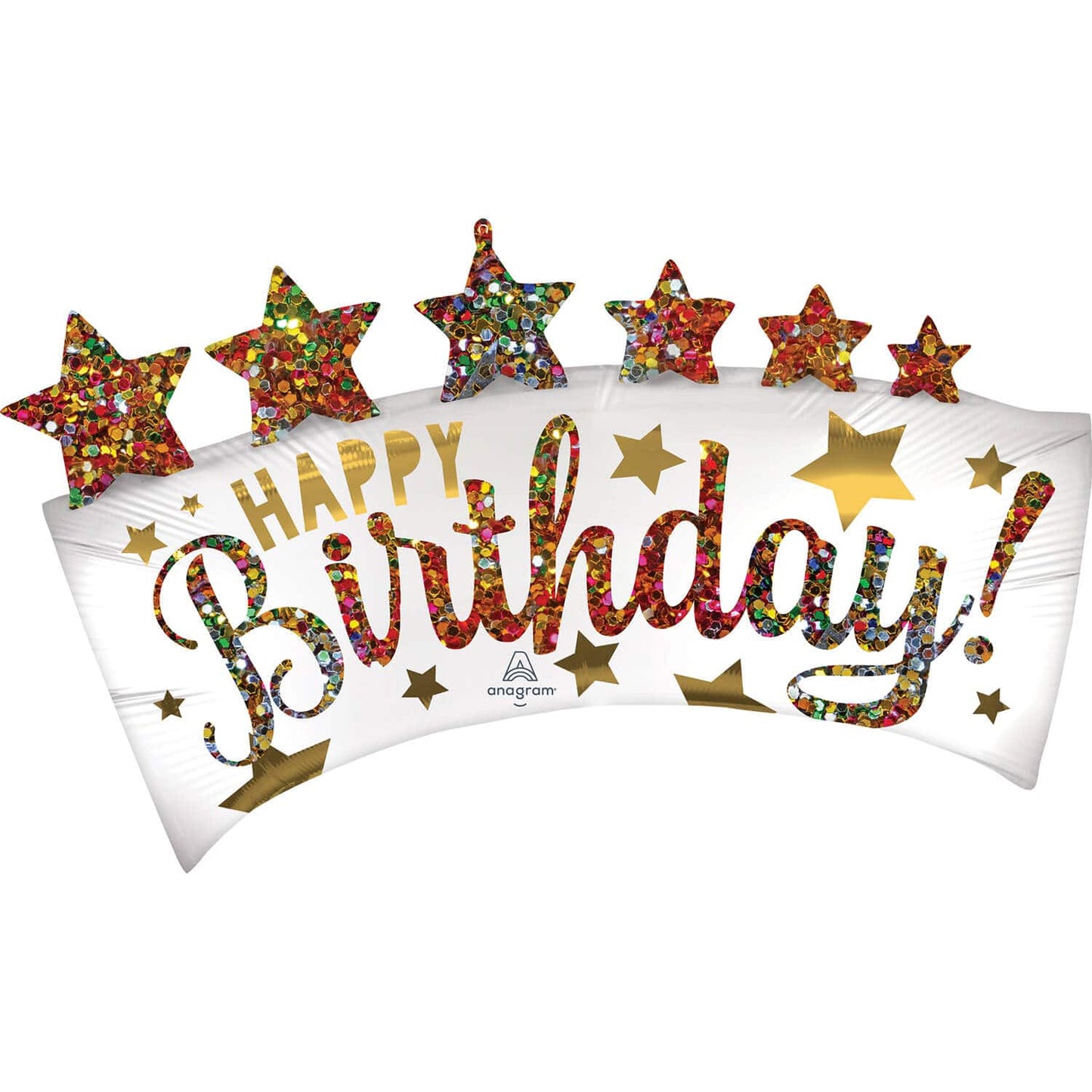 Μπαλόνι Φοιλ Σχήμα Happy Birthday Glitter Banner